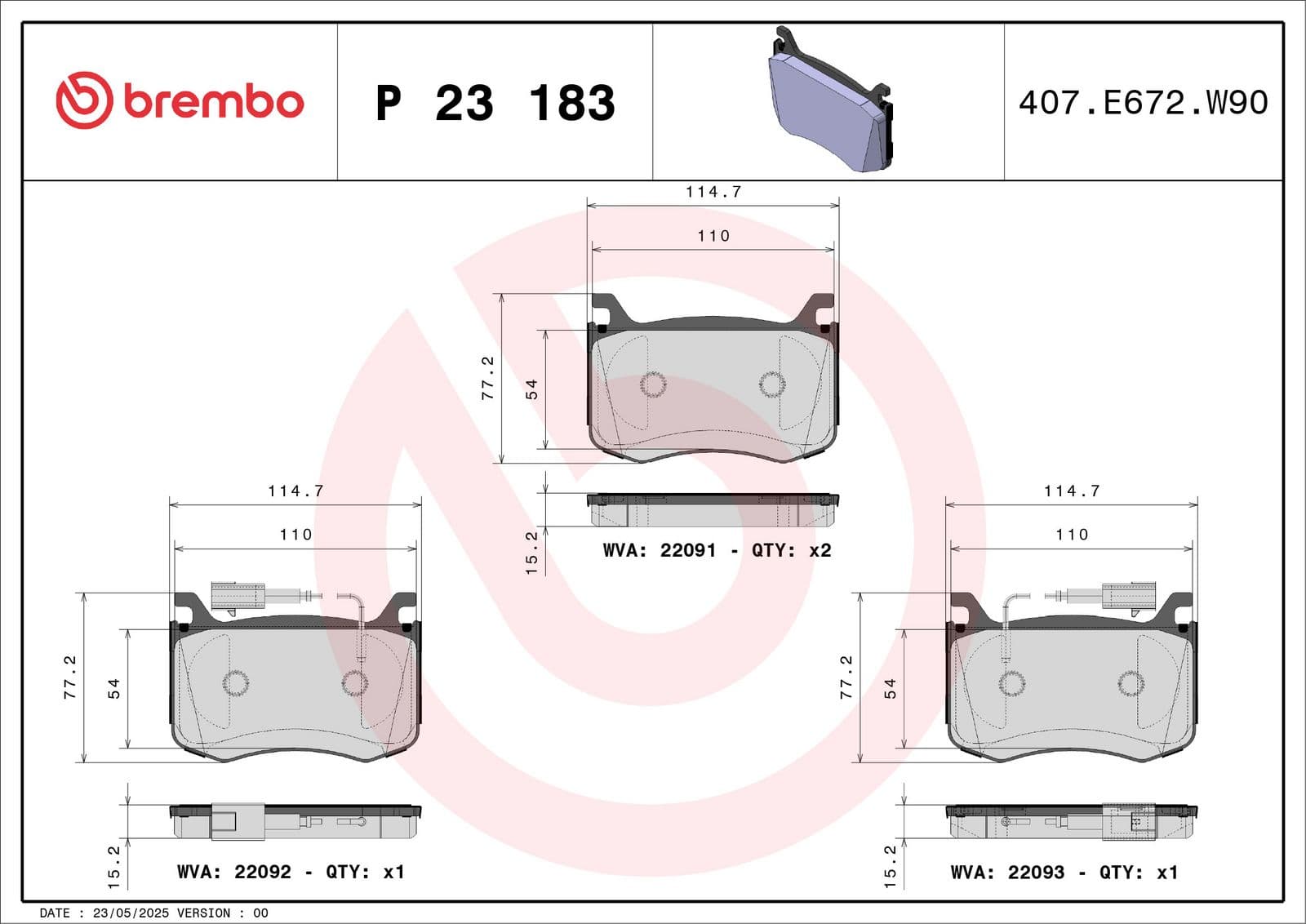 set placute frana,frana disc BREMBO PRIME LINE P 23 183