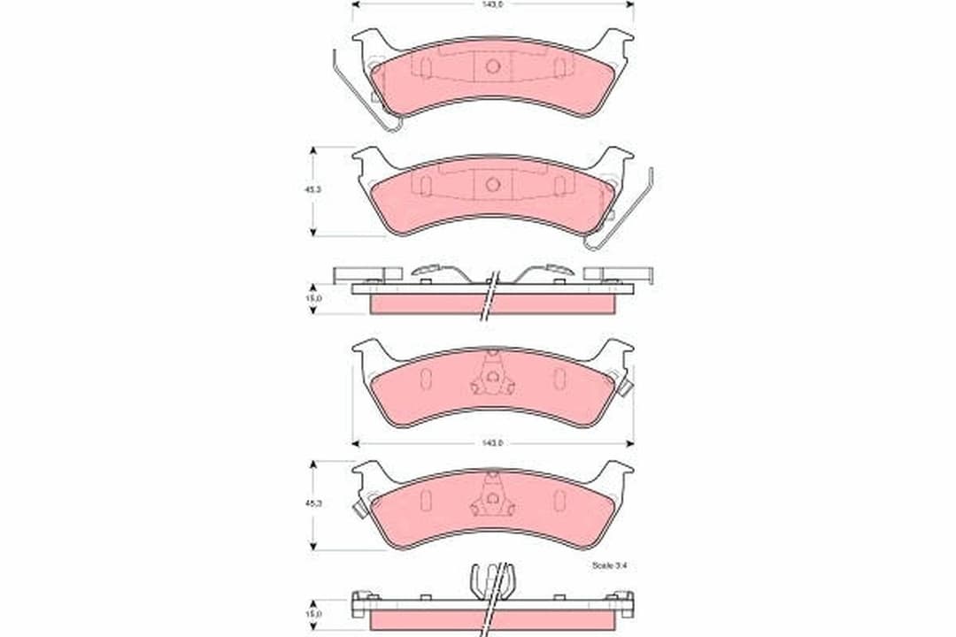 set placute frana,frana disc TRW GDB4124