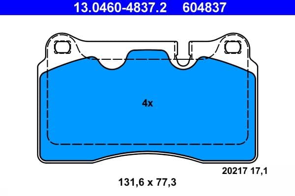 set placute frana,frana disc ATE 13.0460-4837.2
