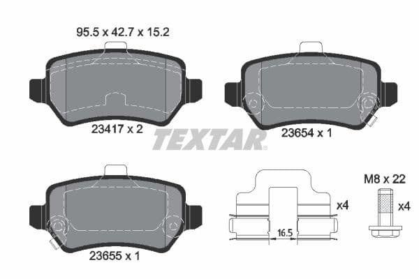 set placute frana,frana disc TEXTAR 2341703