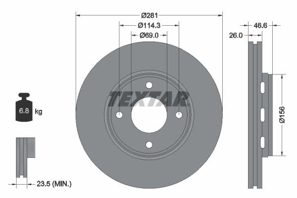 Disc frana TEXTAR 92204400