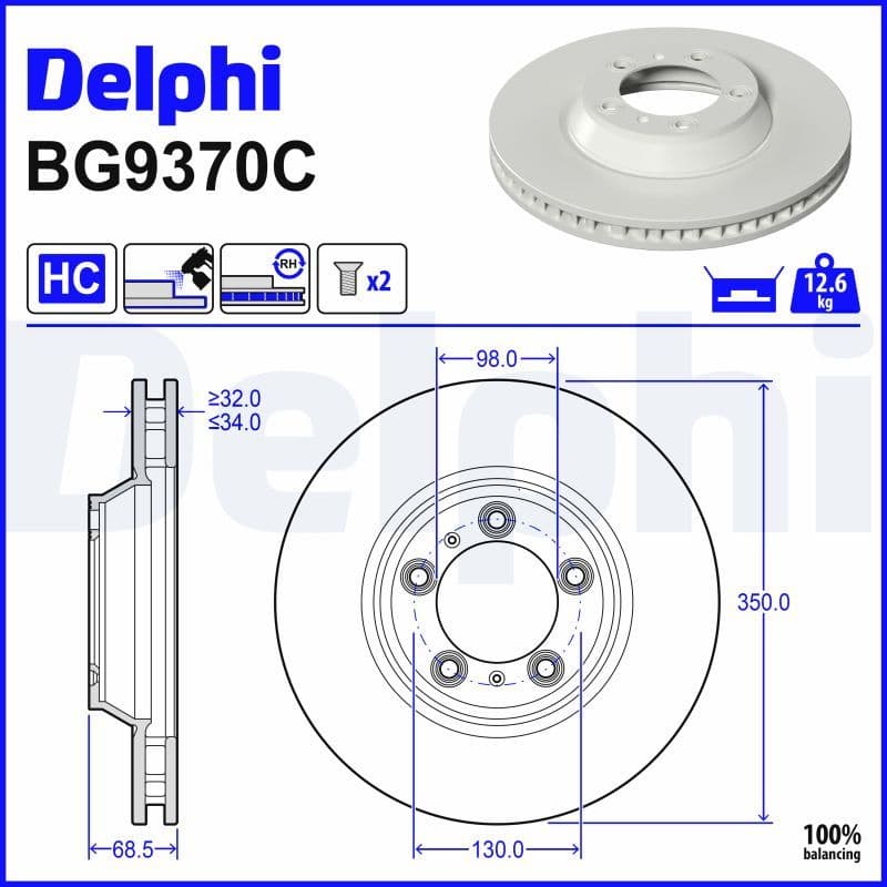Disc frana DELPHI BG9370C