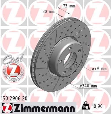 Disc frana ZIMMERMANN 150.2906.20
