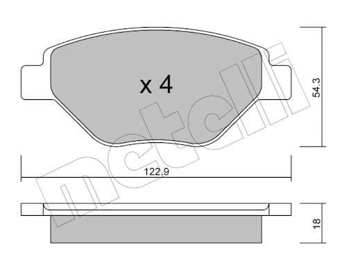 set placute frana,frana disc METELLI 22-0543-0