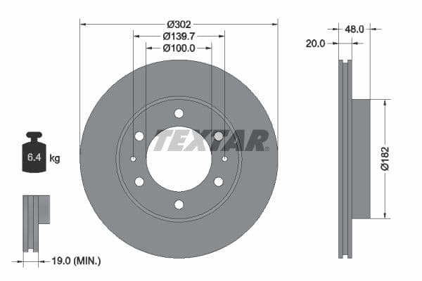 Disc frana TEXTAR 92080400