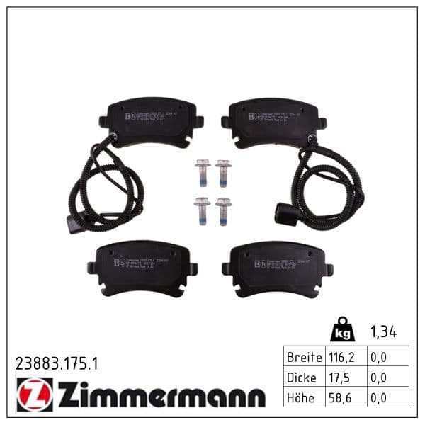 set placute frana,frana disc ZIMMERMANN 23883.175.1