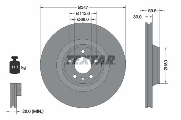 Disc frana TEXTAR PRO+ 92132405