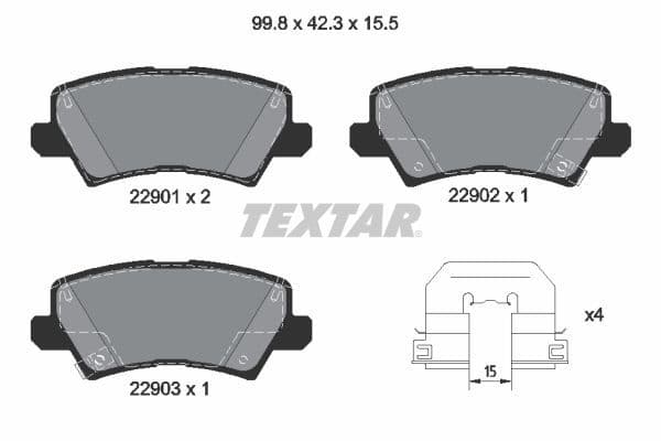 set placute frana,frana disc TEXTAR Q+ 2290101