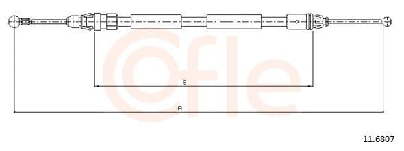 Cablu, frana de parcare COFLE 11.6807