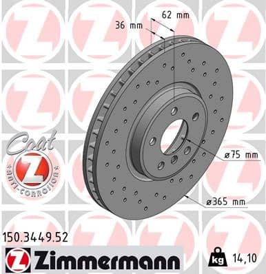Disc frana ZIMMERMANN SPORT Z 150.3449.52