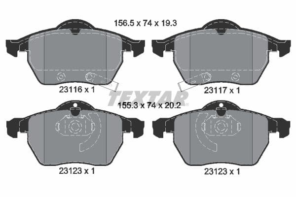 set placute frana,frana disc TEXTAR Q+ 2311701