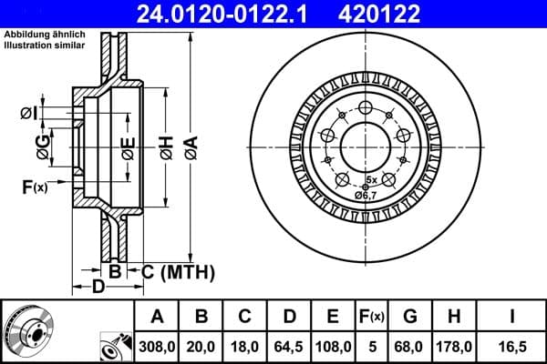 Disc frana ATE 24.0120-0122.1