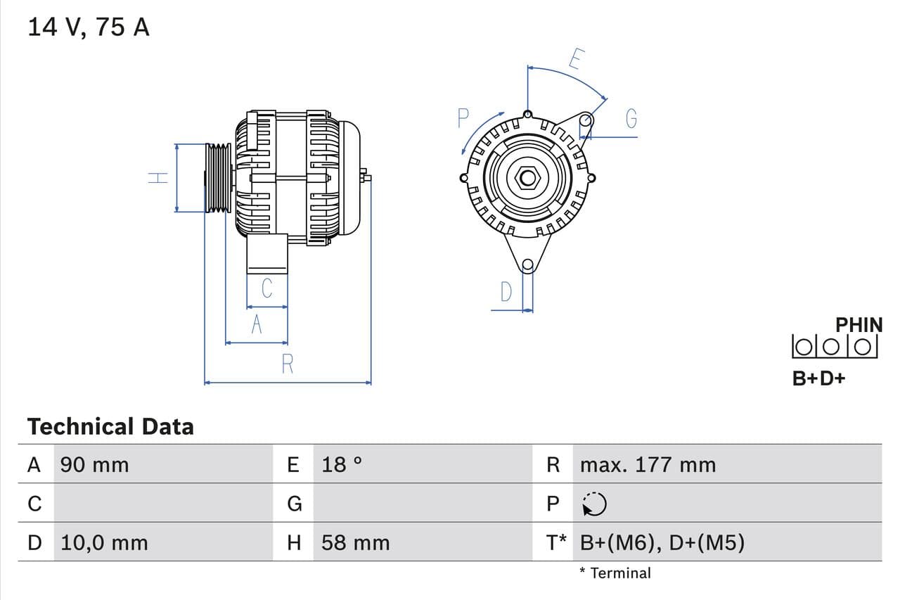 Generator / Alternator BOSCH 0 986 049 111