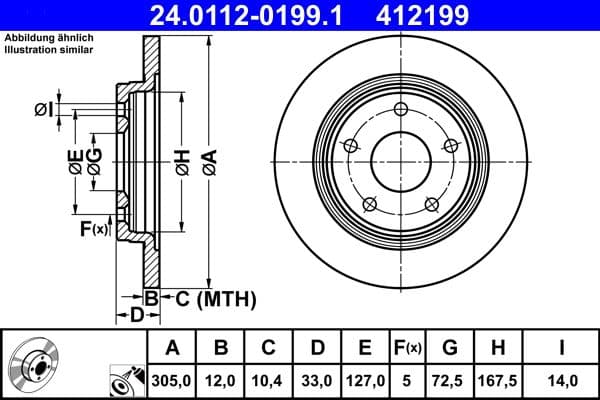 Disc frana ATE 24.0112-0199.1