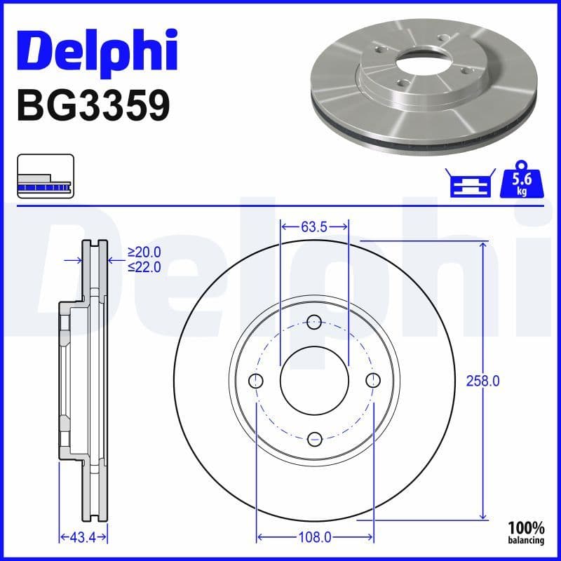 Disc frana DELPHI BG3359