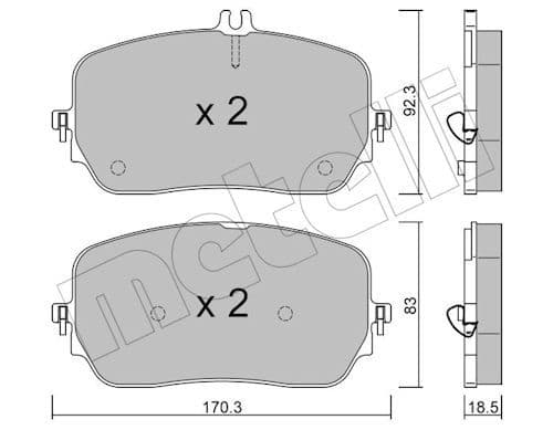 set placute frana,frana disc METELLI 22-1272-0