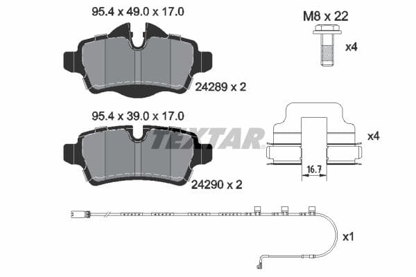 set placute frana,frana disc TEXTAR Q+ 2428904
