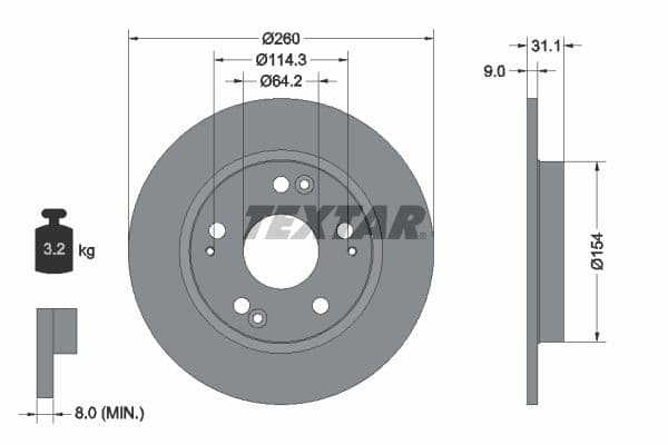 Disc frana TEXTAR PRO 92224103