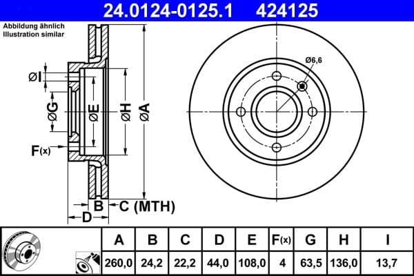 Disc frana ATE 24.0124-0125.1