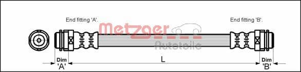 Furtun frana METZGER 4114798