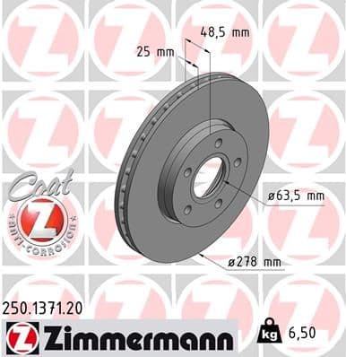 Disc frana ZIMMERMANN COAT Z 250.1371.20