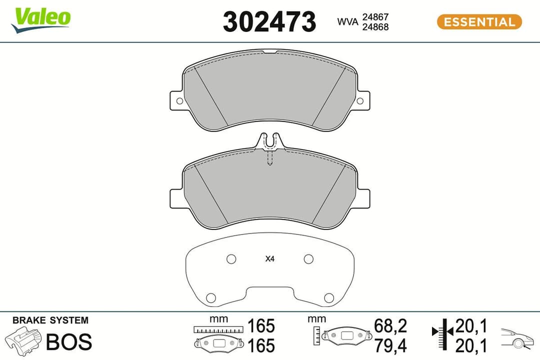 set placute frana,frana disc VALEO 302473