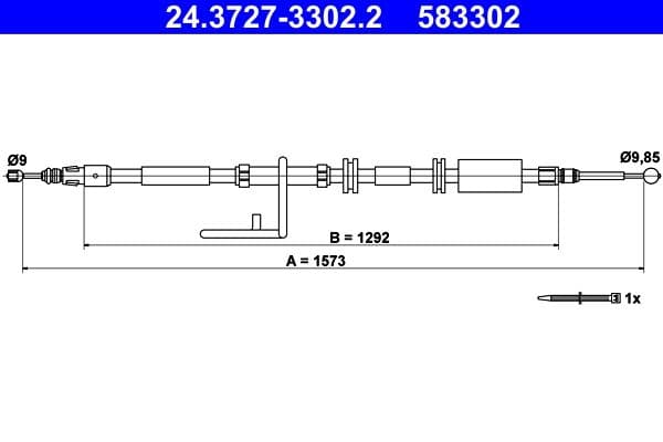 Cablu, frana de parcare ATE 24.3727-3302.2