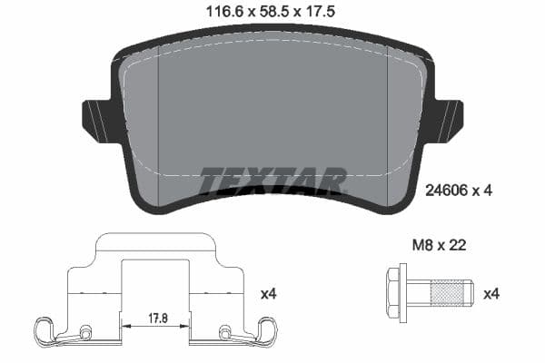 set placute frana,frana disc TEXTAR Q+ 2460602
