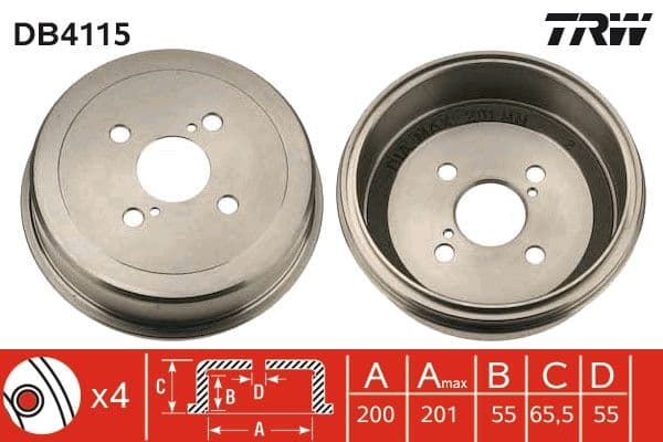 Tambur frana TRW DB4115
