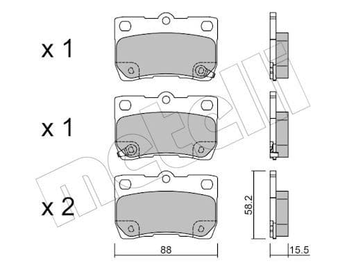 set placute frana,frana disc METELLI 22-0761-0