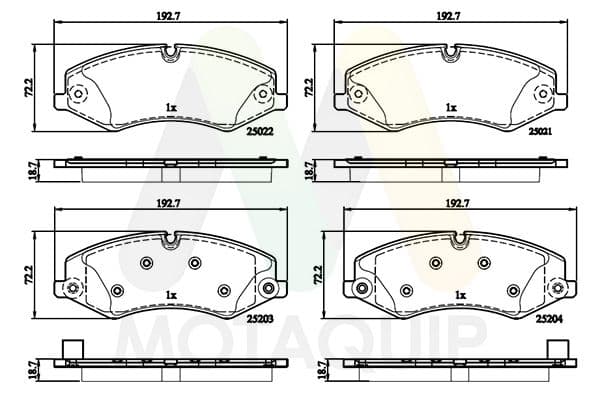 set placute frana,frana disc MOTAQUIP LVXL1793