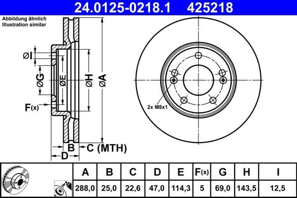 Disc frana ATE 24.0125-0218.1
