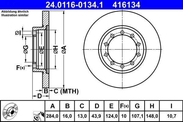 Disc frana ATE 24.0116-0134.1