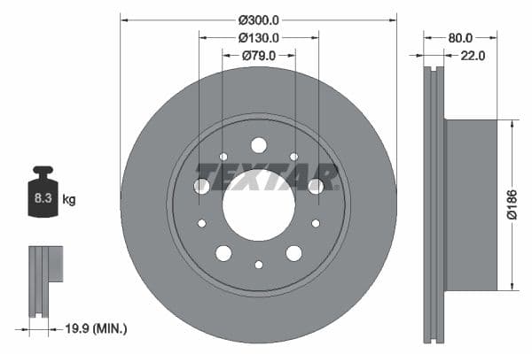 Disc frana TEXTAR PRO 92284303