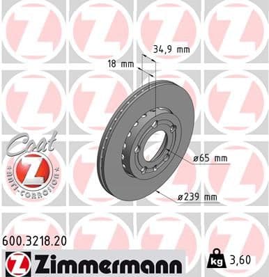 Disc frana ZIMMERMANN COAT Z 600.3218.20