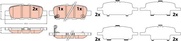 set placute frana,frana disc TRW GDB2578