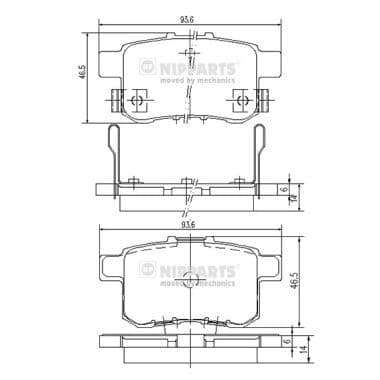set placute frana,frana disc NIPPARTS N3614020