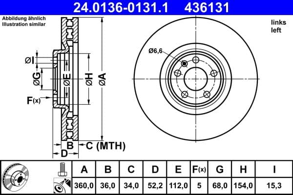 Disc frana ATE 24.0136-0131.1