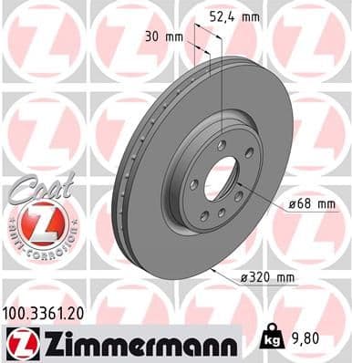 Disc frana ZIMMERMANN COAT Z 100.3361.20