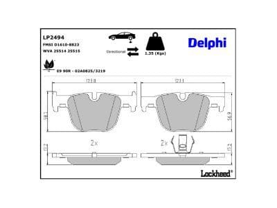 set placute frana,frana disc DELPHI LP2494