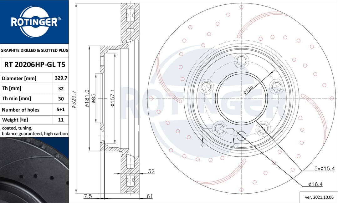 Disc frana ROTINGER RT 20206HP-GL T5