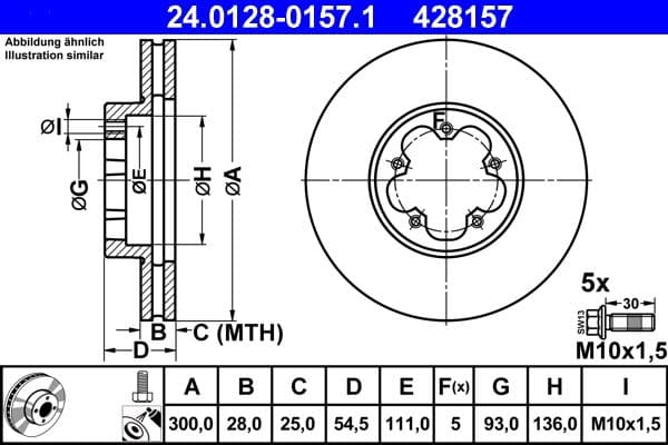 Disc frana ATE 24.0128-0157.1