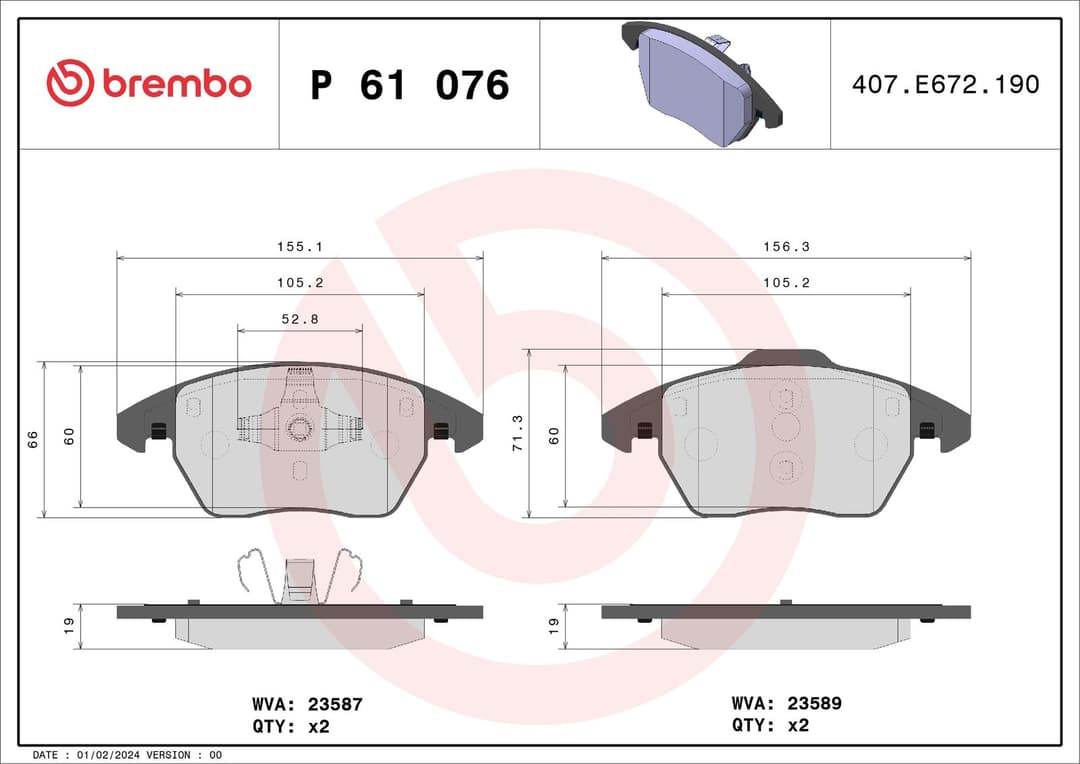 set placute frana,frana disc BREMBO PRIME LINE P 61 076