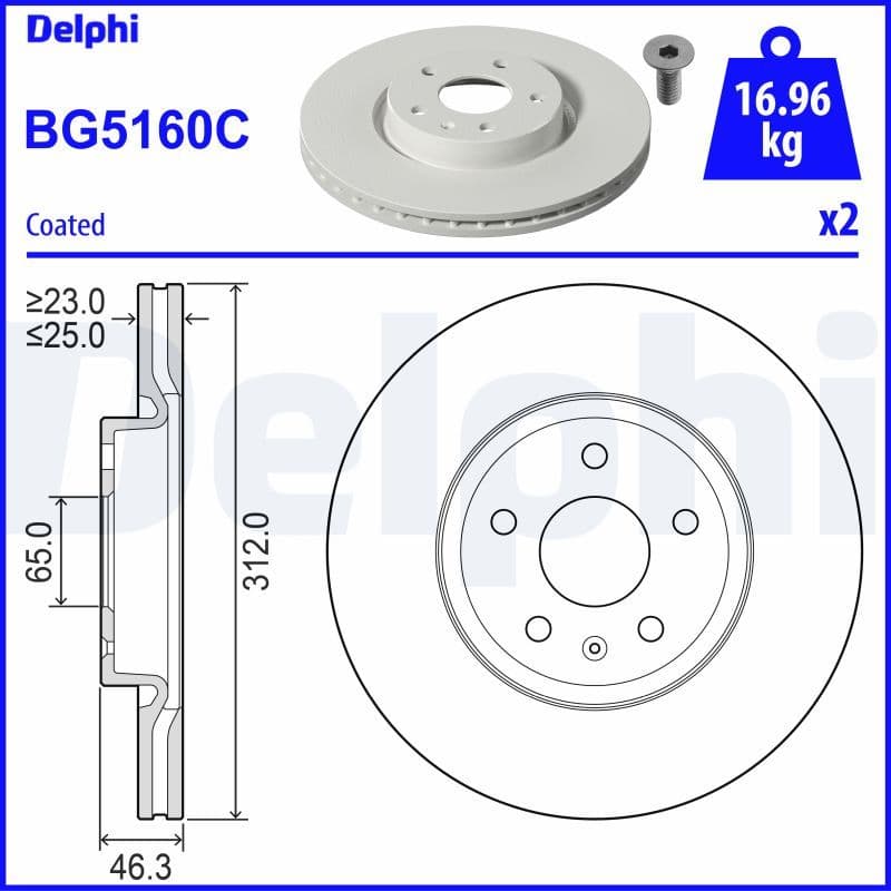 Disc frana DELPHI BG5160C