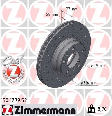 Disc frana ZIMMERMANN SPORT Z 150.1279.52