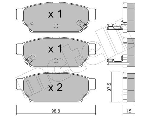 set placute frana,frana disc METELLI 22-0396-0