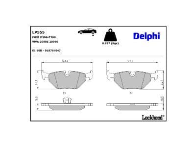 set placute frana,frana disc DELPHI LP555
