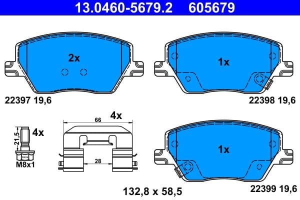 set placute frana,frana disc ATE 13.0460-5679.2