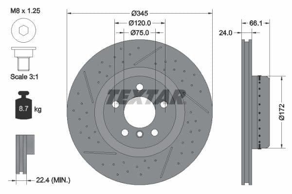 Disc frana TEXTAR PRO+ 92265225