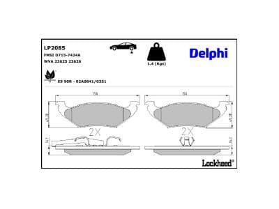 set placute frana,frana disc DELPHI LP2085